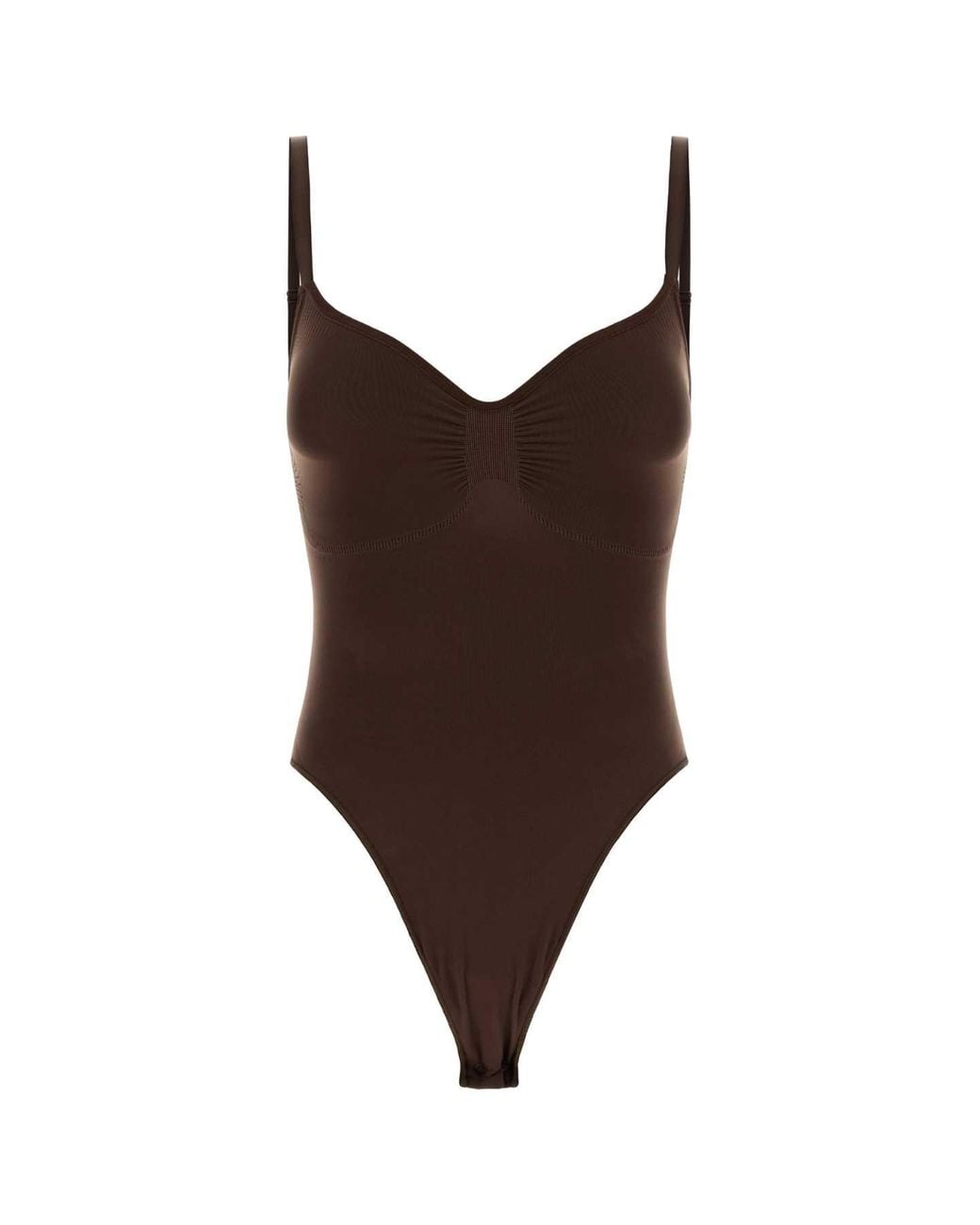 Skims Brown Thong Bodysuit