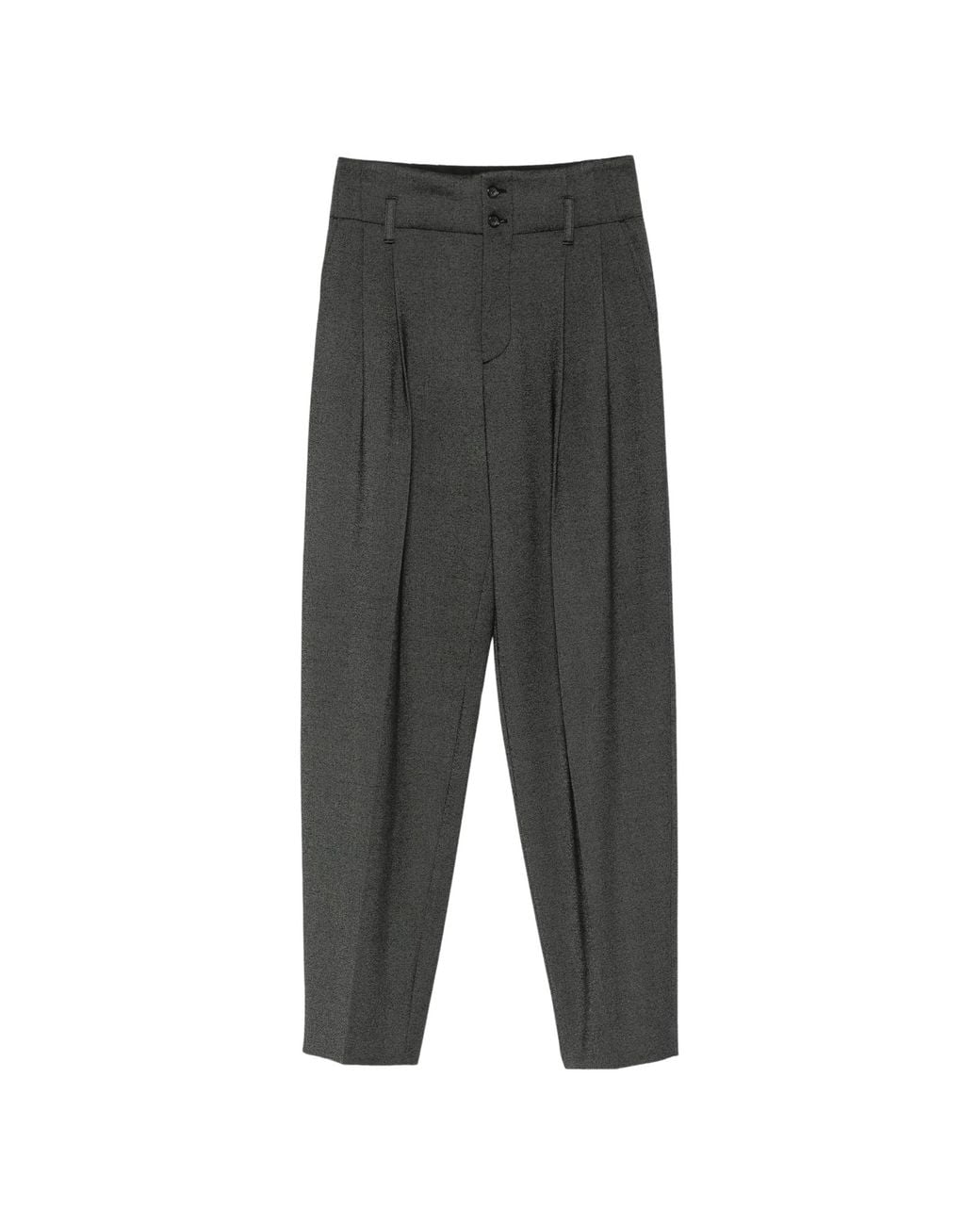 Alberta Ferretti Gray Dark Mélange Tailored Pressed Crease Pants