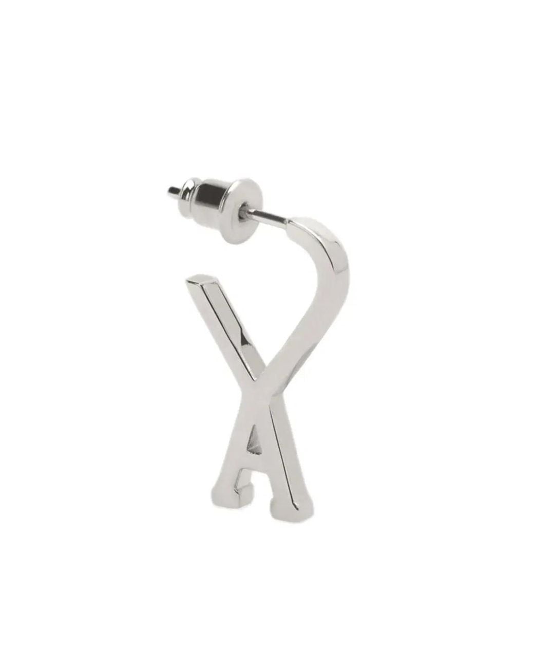 AMI White Ami De Coeur Small Hoop Earrings