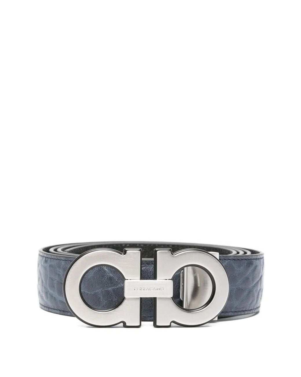 Ferragamo Gray Leather Belt for men