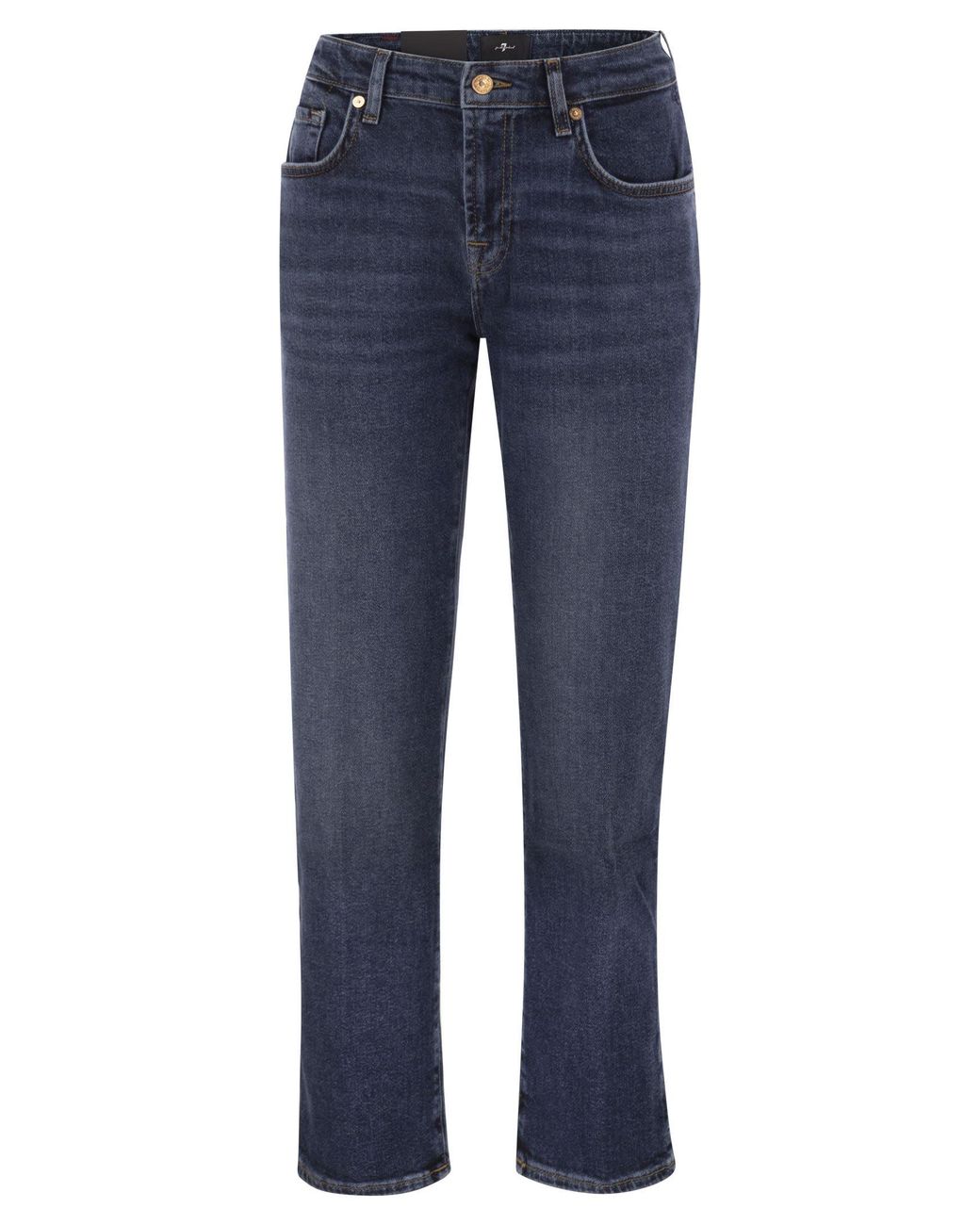 7 For All Mankind Blue Calie Straight Ankle Jeans