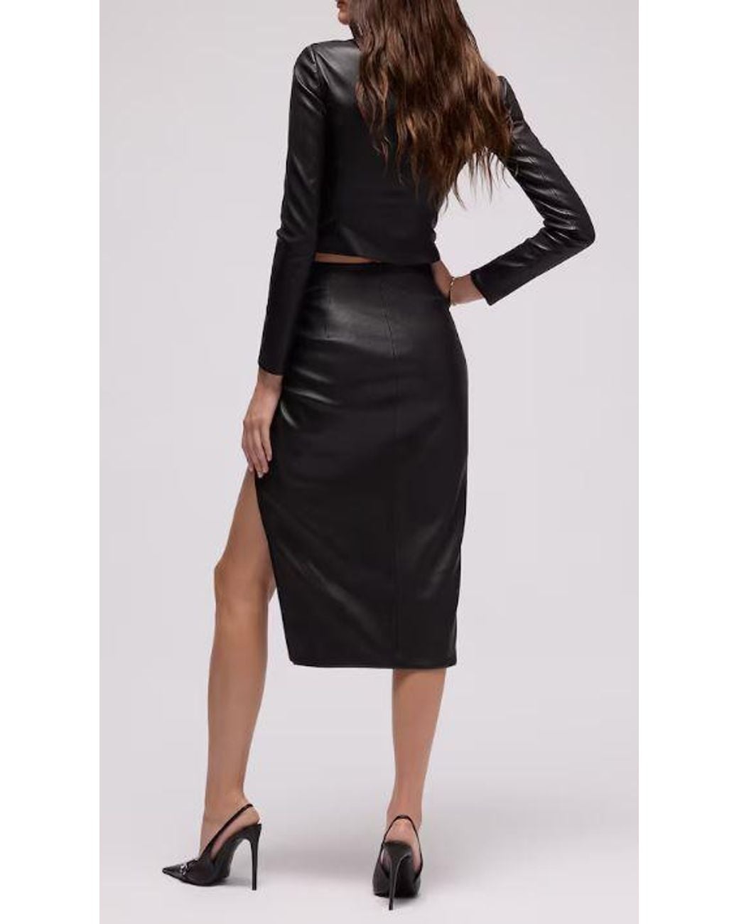 Gucci Black Leather Mini Skirt Studded