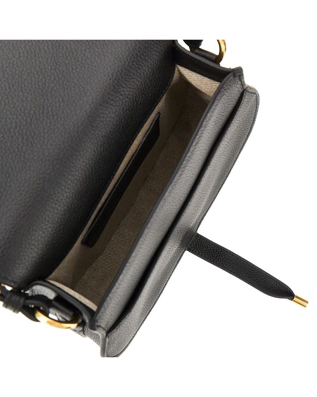 Chloé Gray Grained Leather Marcie Saddle Bag