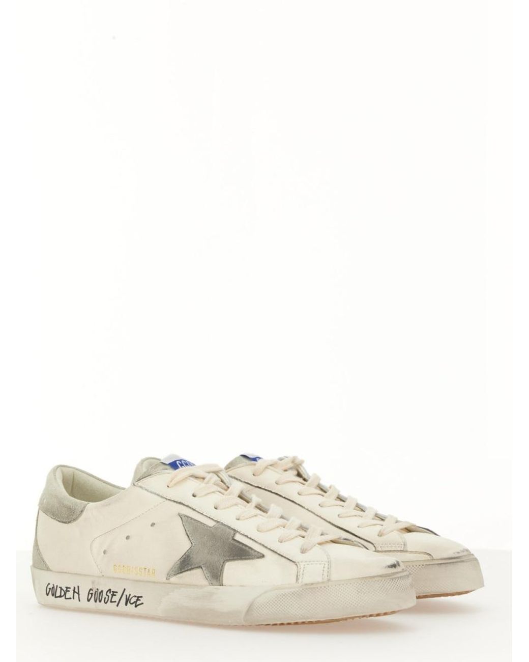 Golden Goose Deluxe Brand White Super-Star Leather Sneakers for men