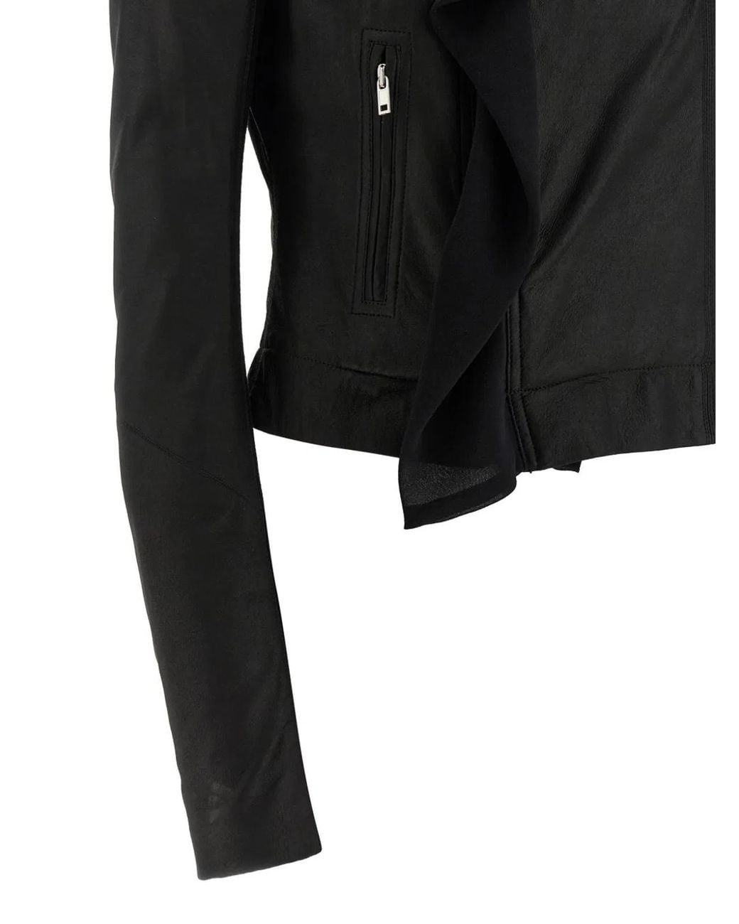 Rick Owens Black Scarf Biker Giacca