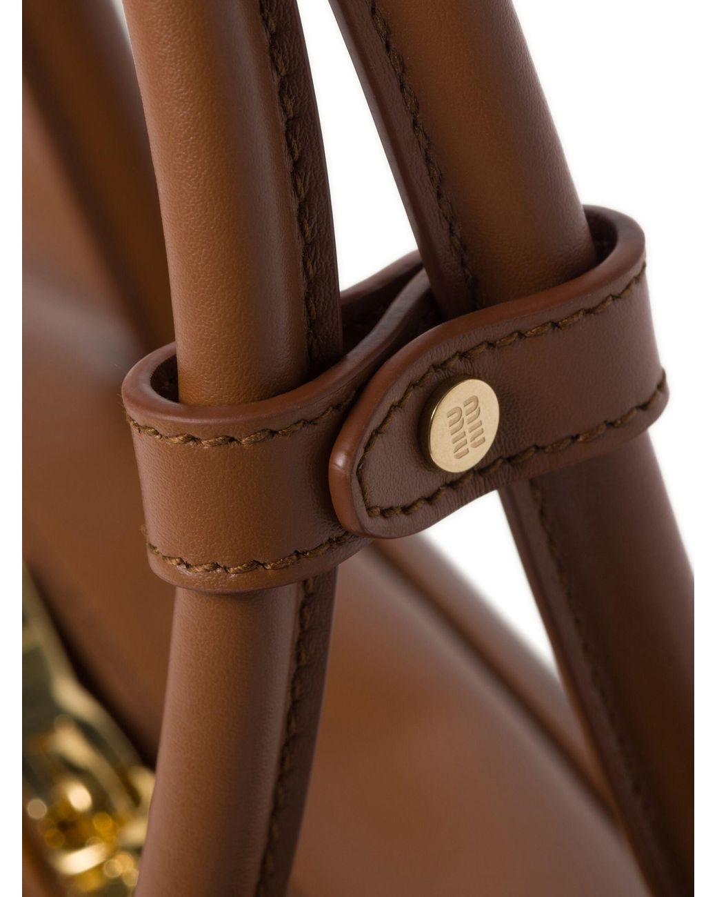 Miu Miu Brown Large Beau Leather Tote Bag