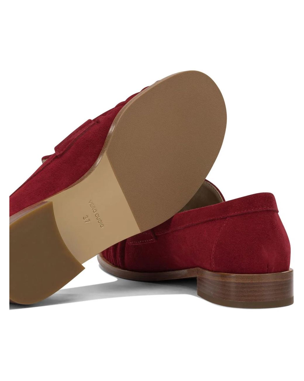 Strategia Red Leather Loafers