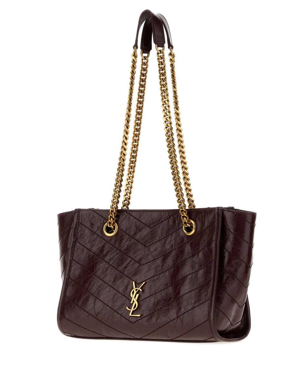 Saint Laurent Purple Leather Mini Niki Shoulder Handbag