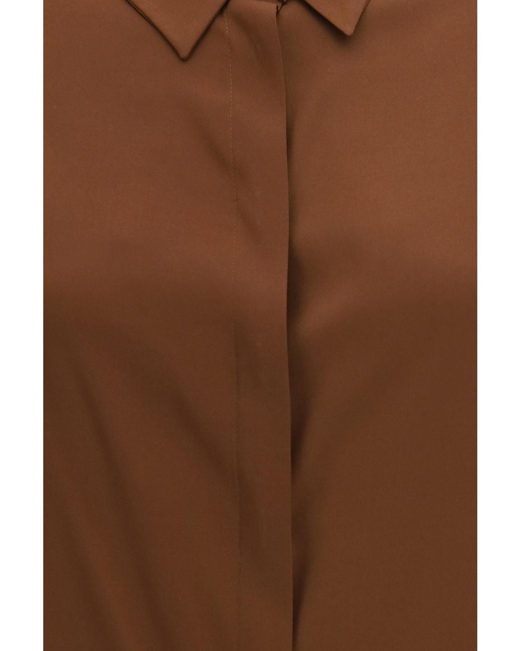 Adidas By Stella McCartney Brown Adidas By Stella Mccartney Silk Shirt With Back Gathering