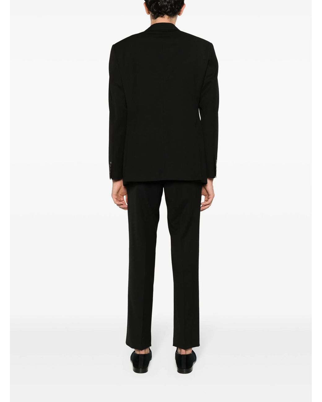 Giorgio Armani Black Structured Twill Virgin Wool Suit for men
