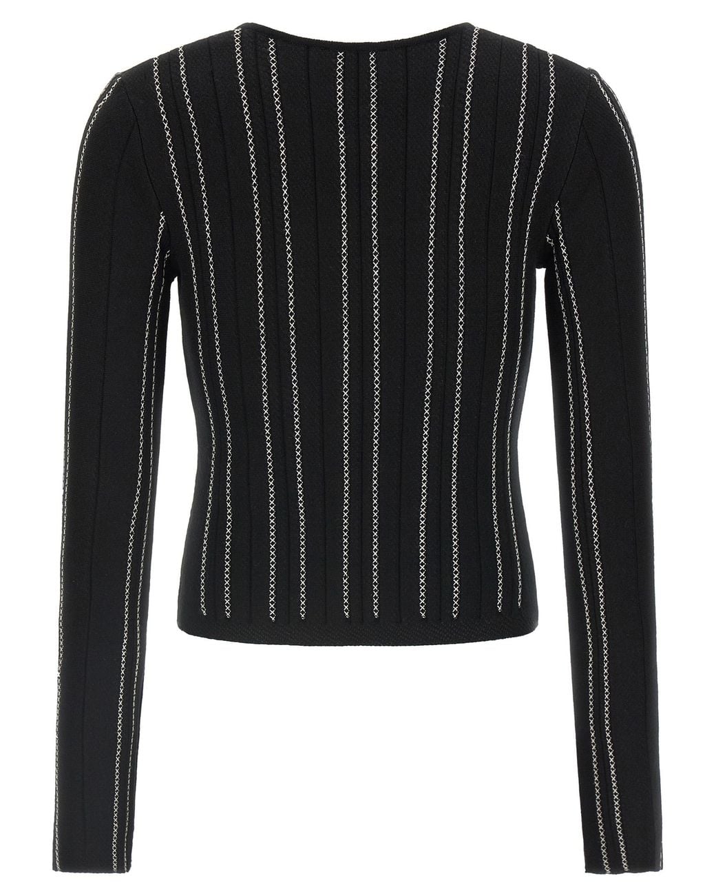 Elisabetta Franchi Black Cropped Knit Cardigan