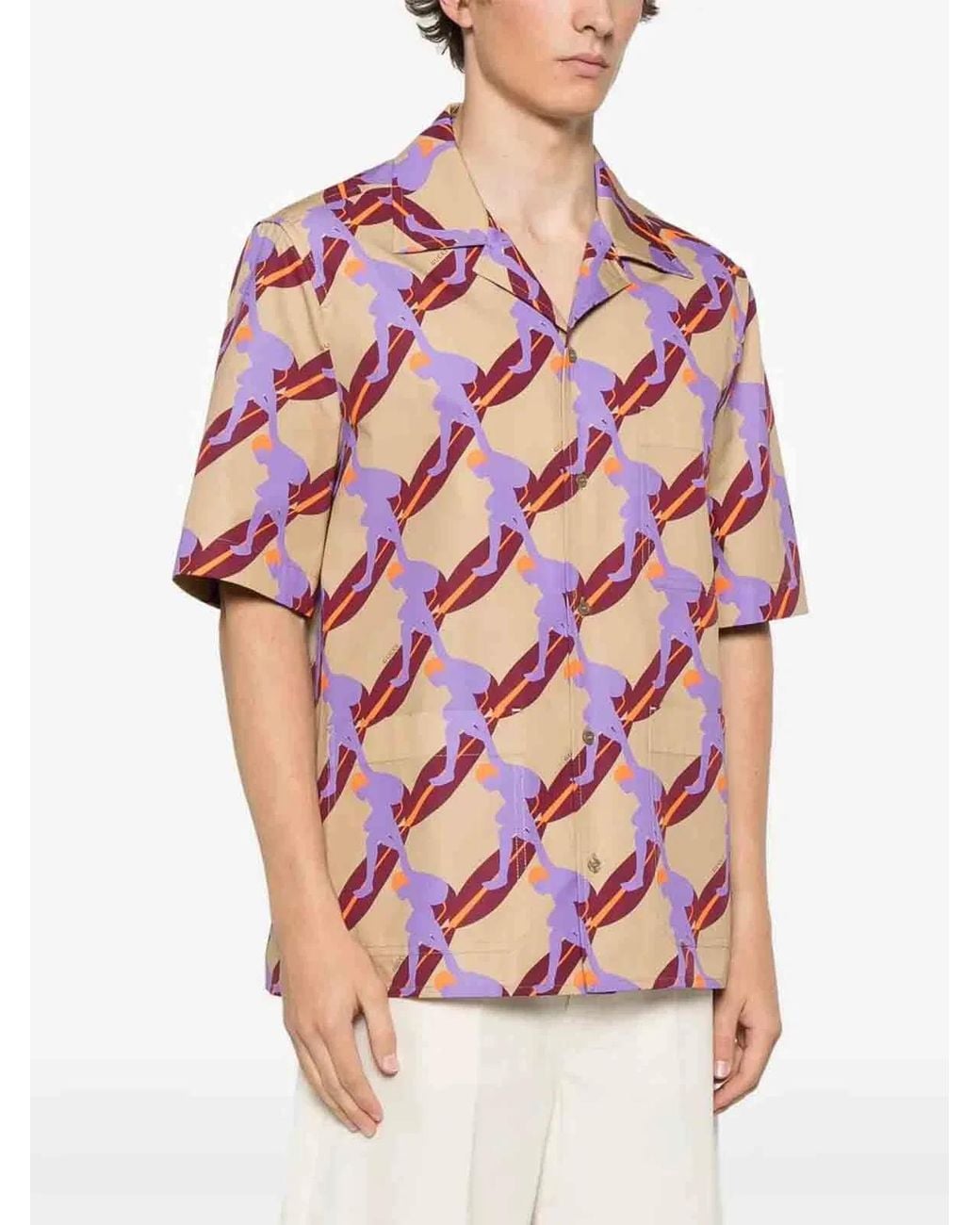 Gucci Pink 'Twisted Surf On Pop' Print Shirt for men