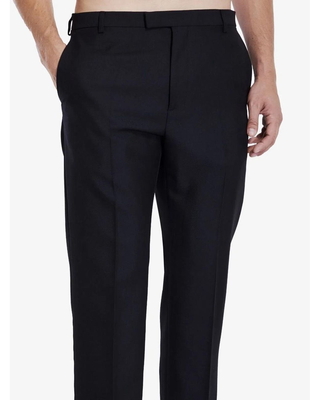 Gucci Black Wool Blend Twill Bush-Trousers for men