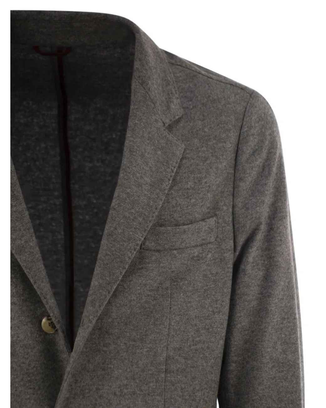 Brunello Cucinelli Gray Cashmere Jersey Blazer With Patch Pockets for men