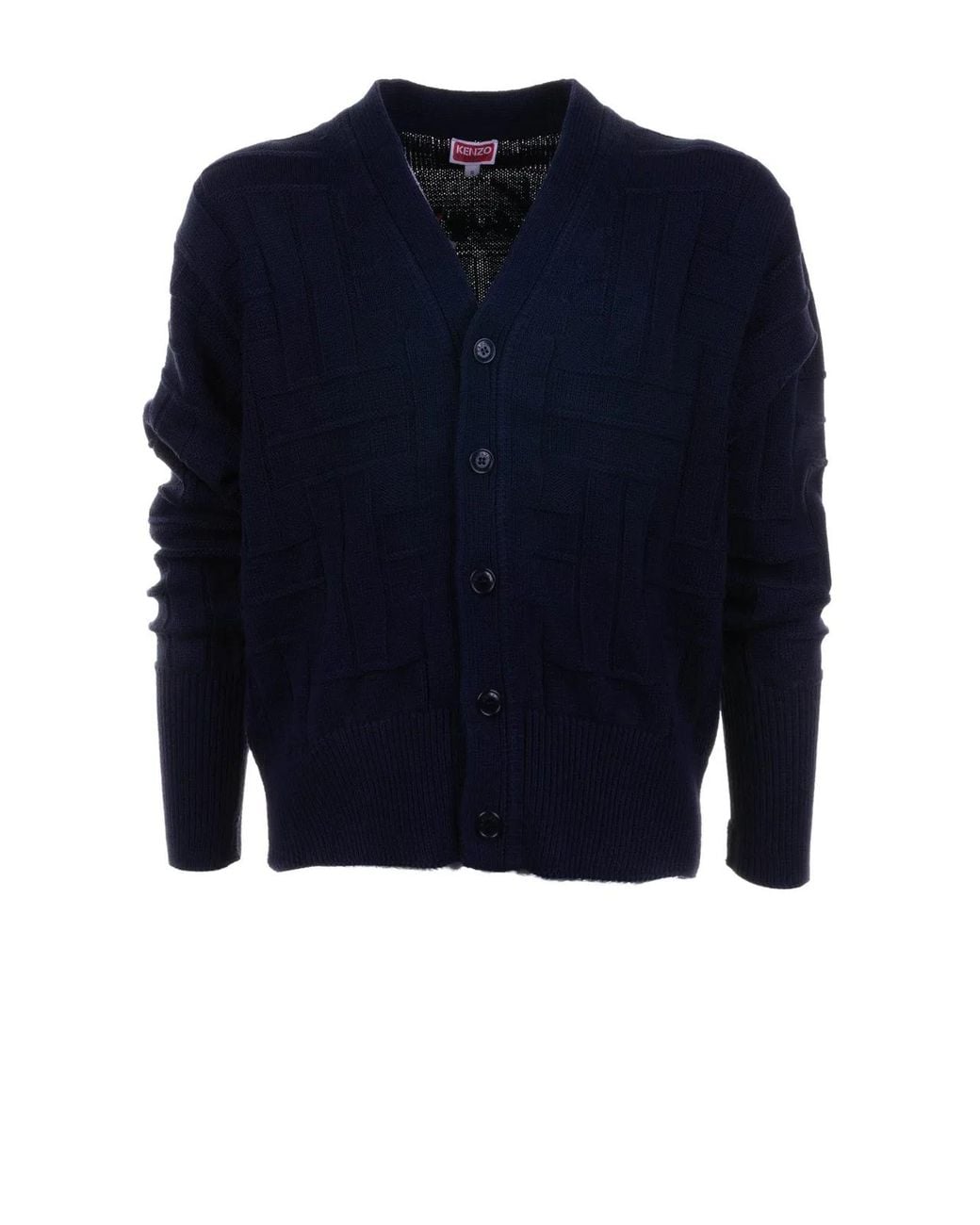 KENZO Blue Cardigan With Buttons for men