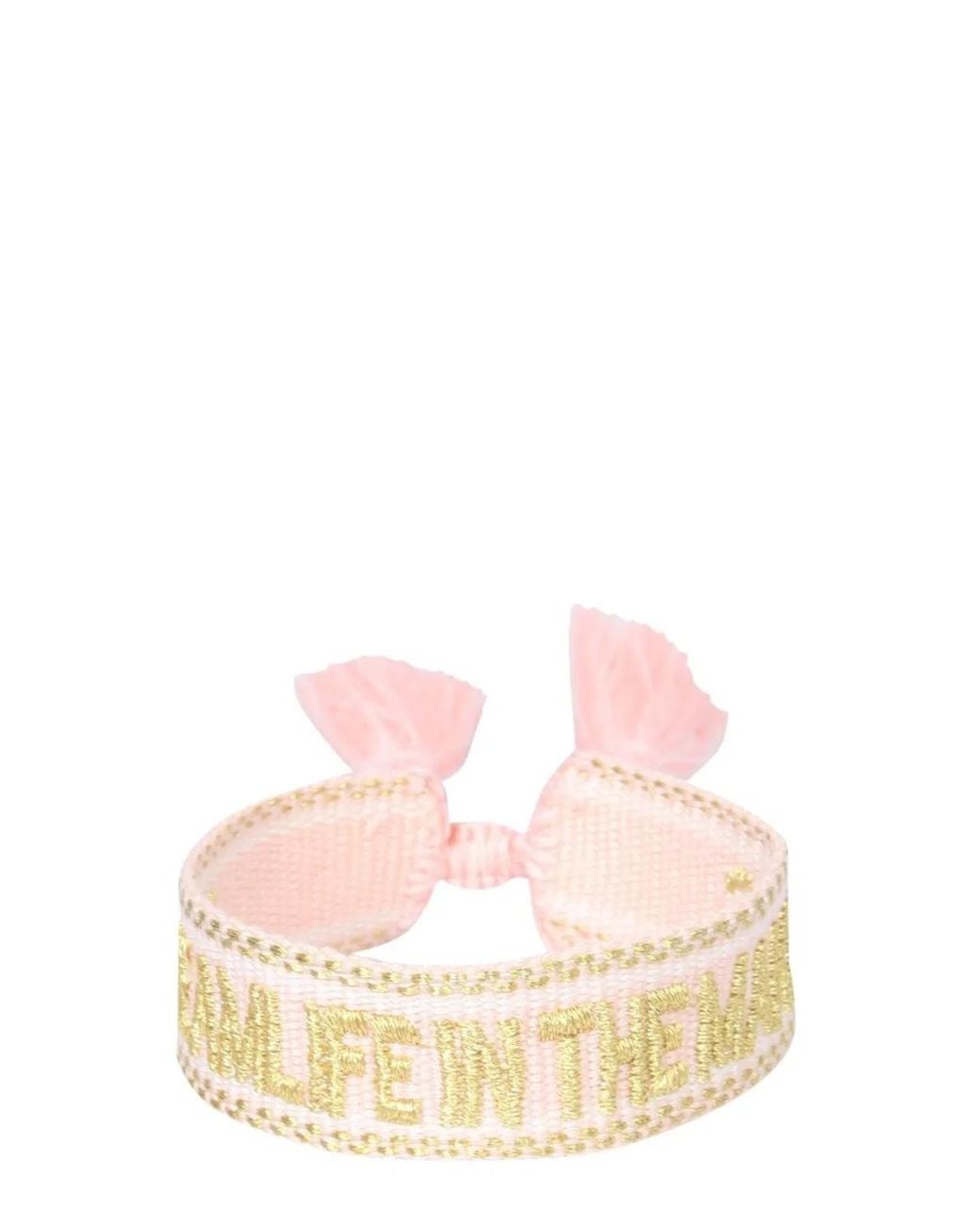 LABEL K White Braided Fabric Bracelet