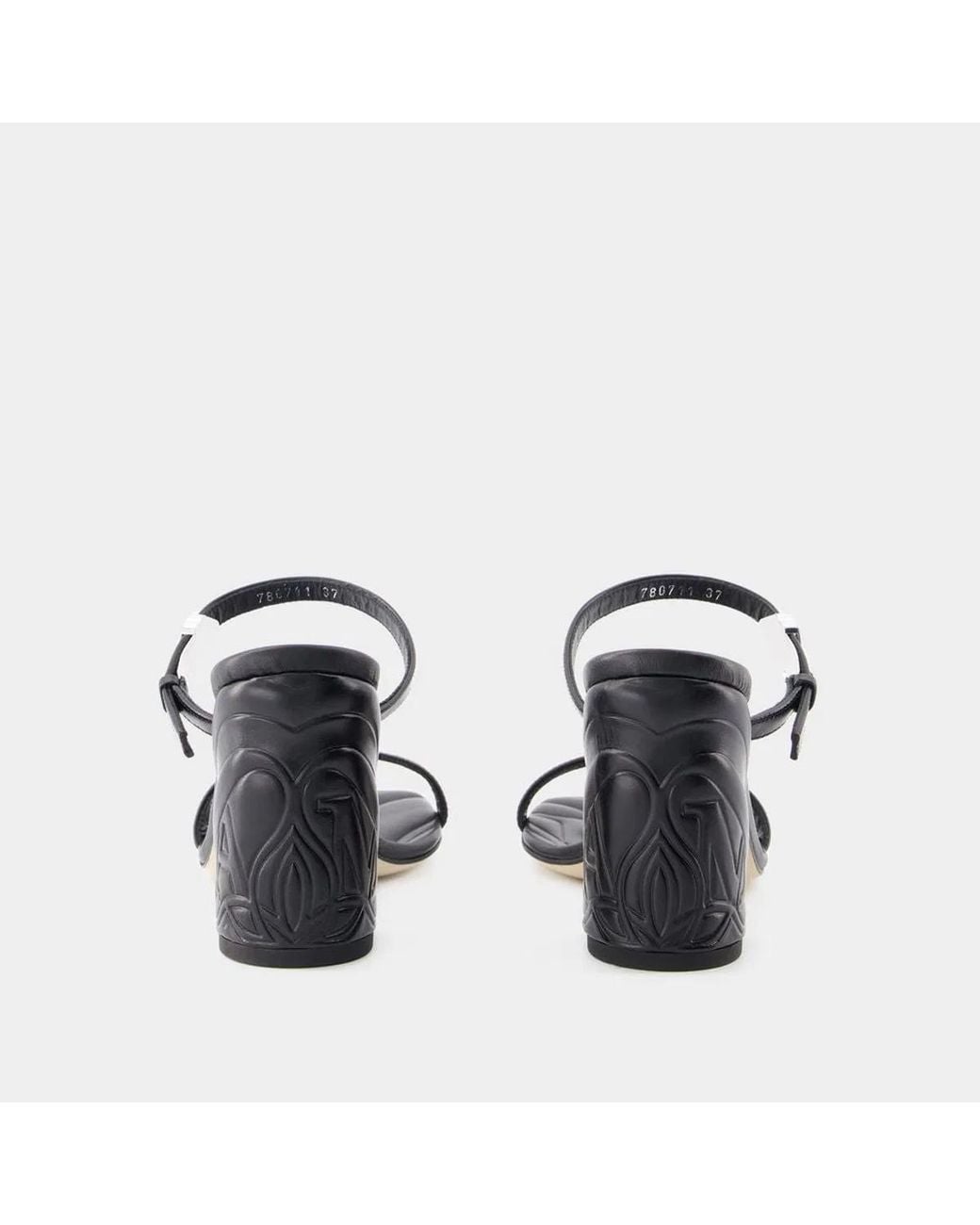 McQueen White Seal Heeled Sandals