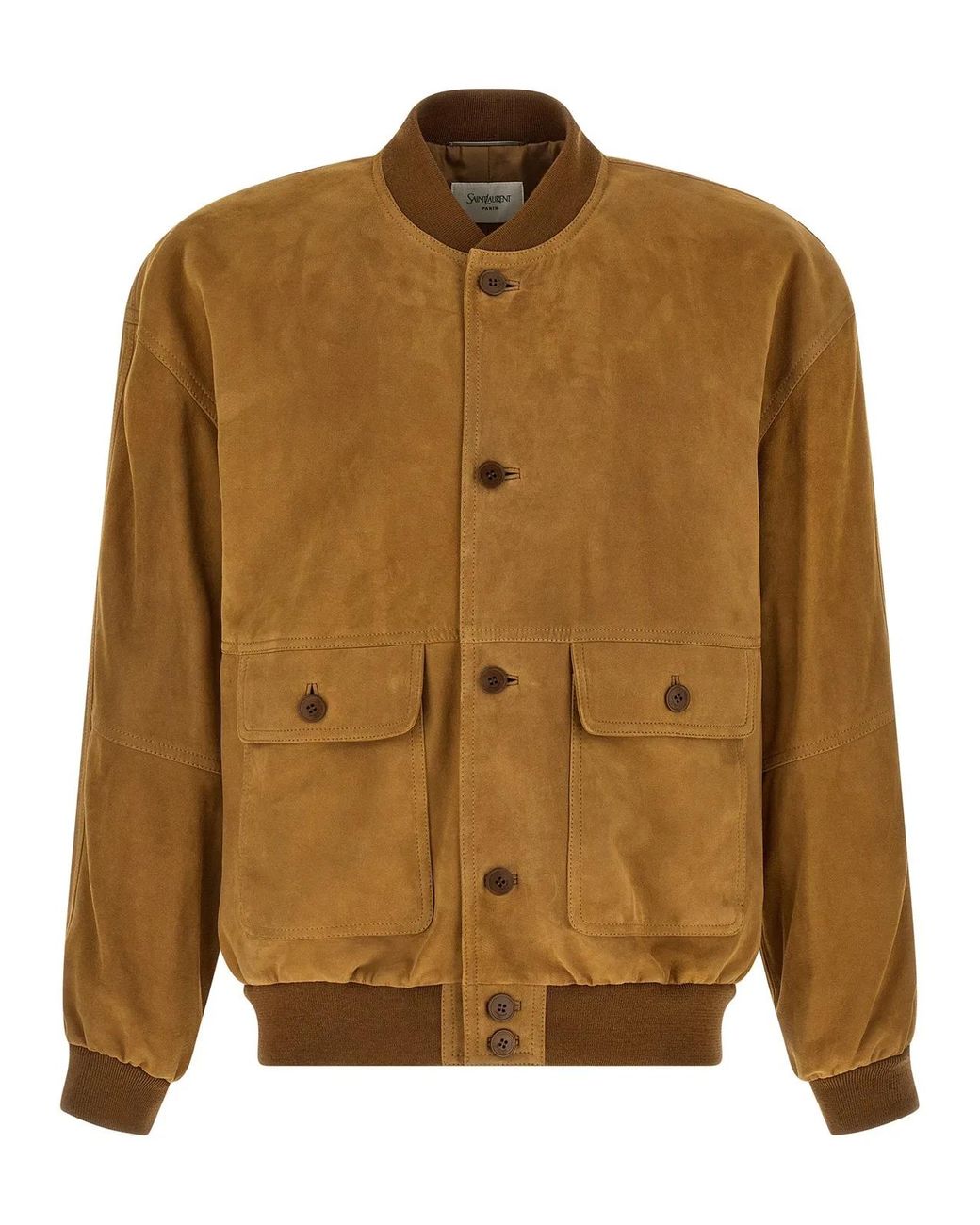 Saint Laurent Brown Suede Bomber Jacket for men