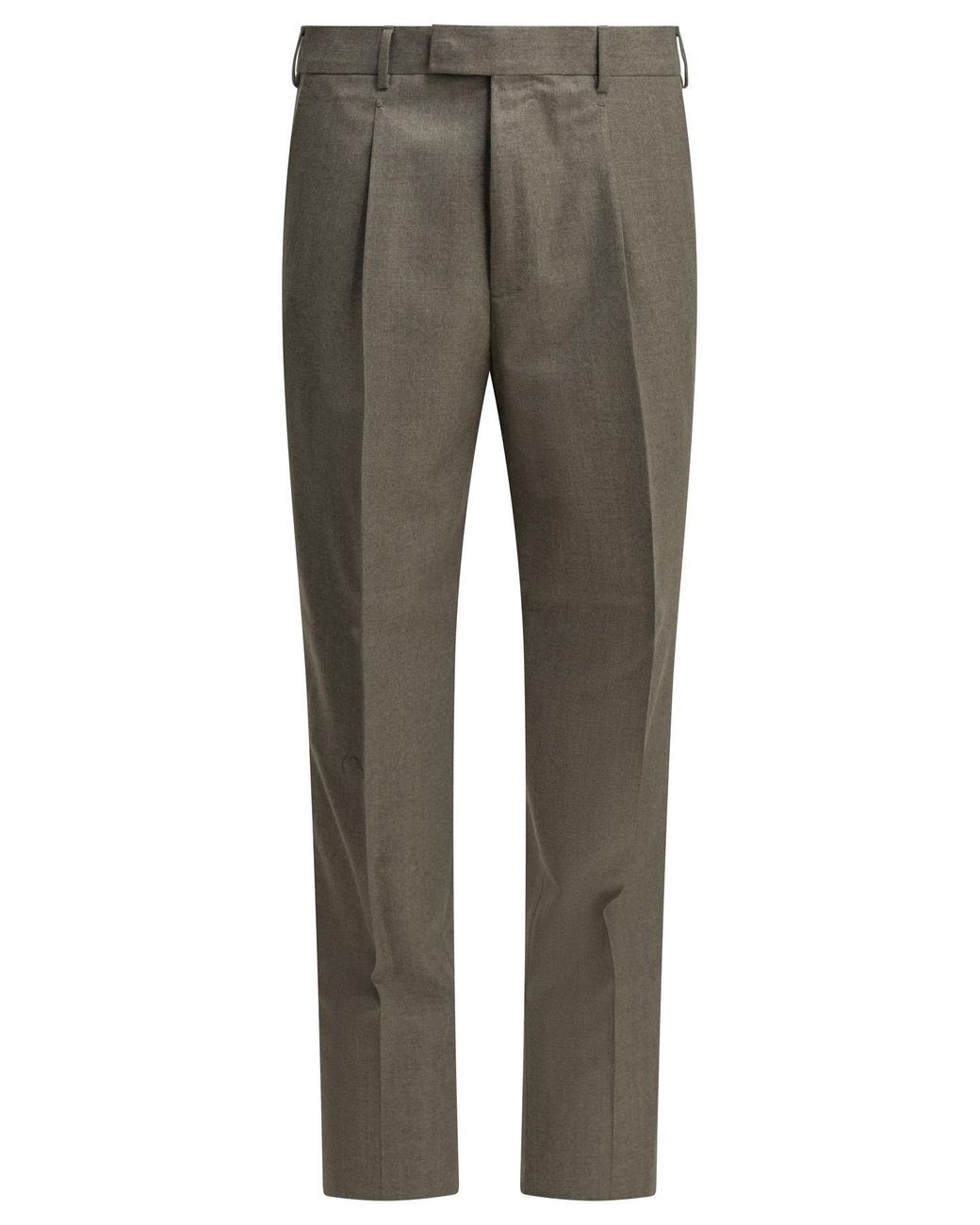 Zegna Gray Tailored Wool Pants for men