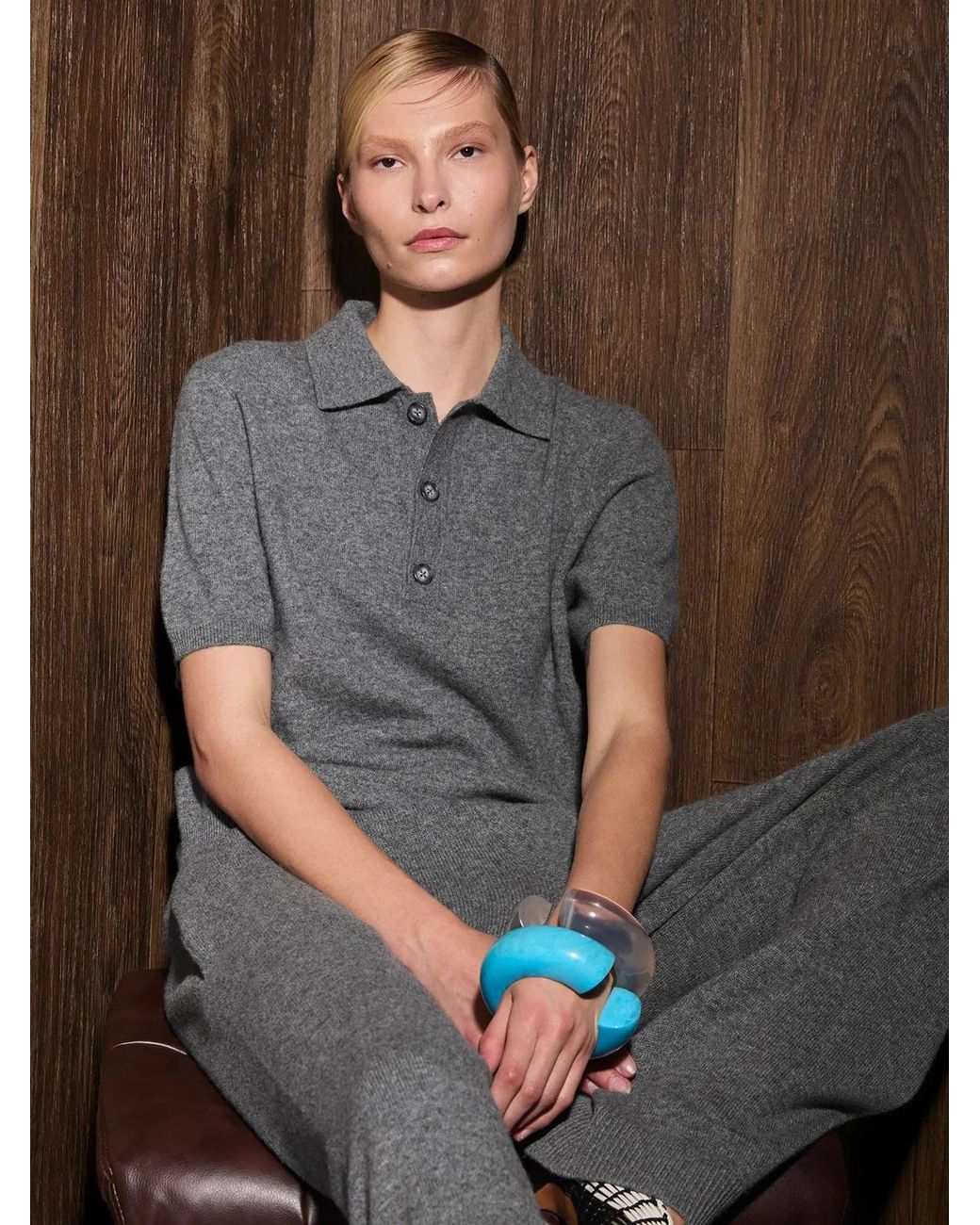 Entire studios Gray Knit Polo Shirt for men