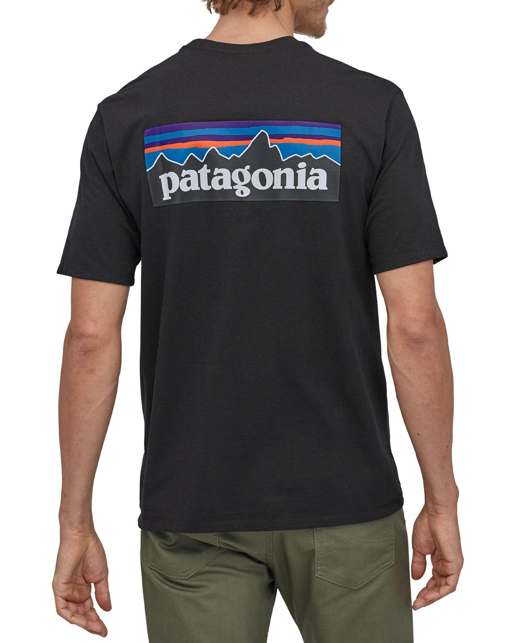 Patagonia Black P-6 Logo Responsibili-Tee for men