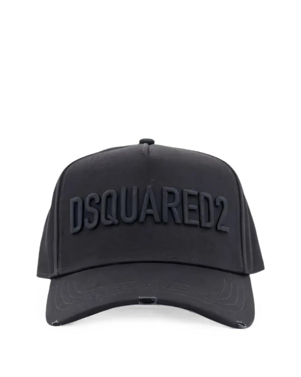 DSquared² Black Cotton Logo Patch Hat for men