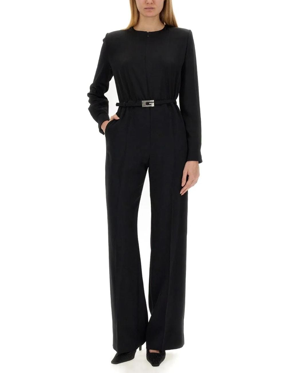 Gucci Black Viscose Jumpsuit With Belt