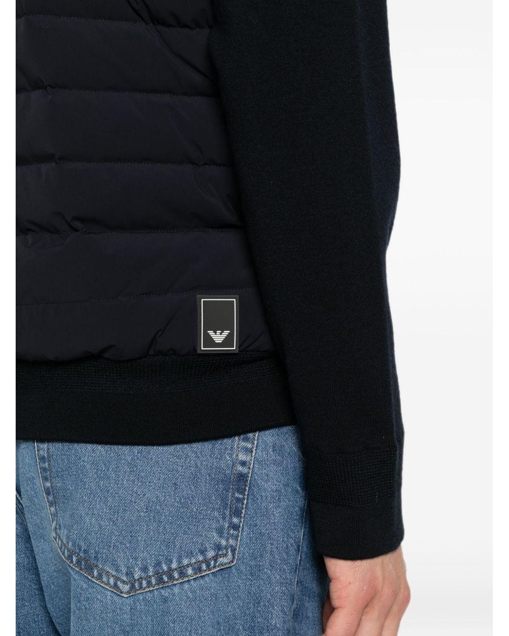 Emporio Armani Blue Nylon Short Down Jacket for men