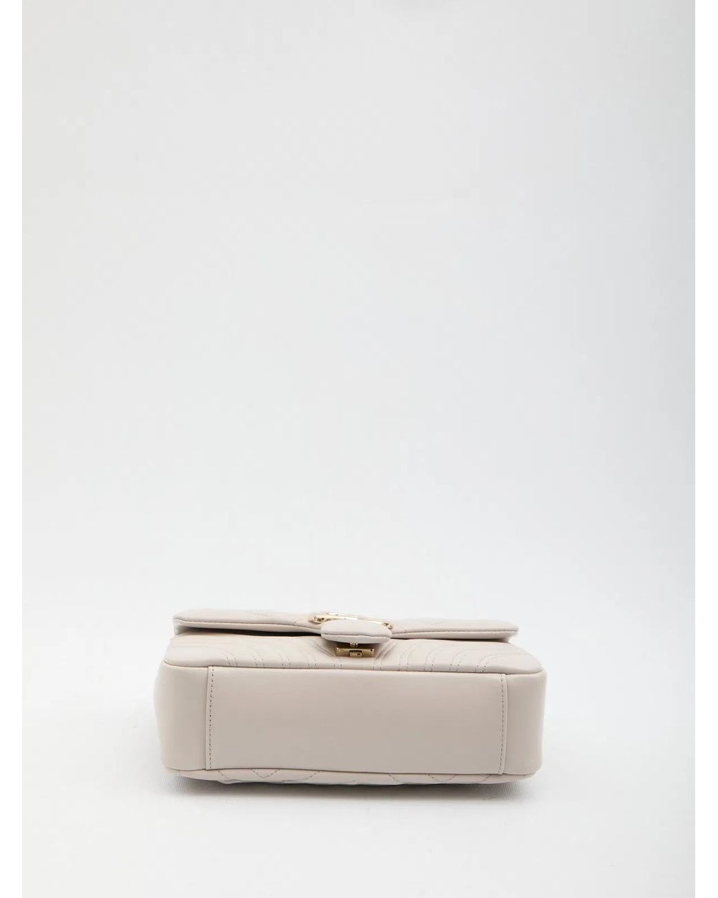 Gucci White Gg Marmont Medium Shoulder Bag