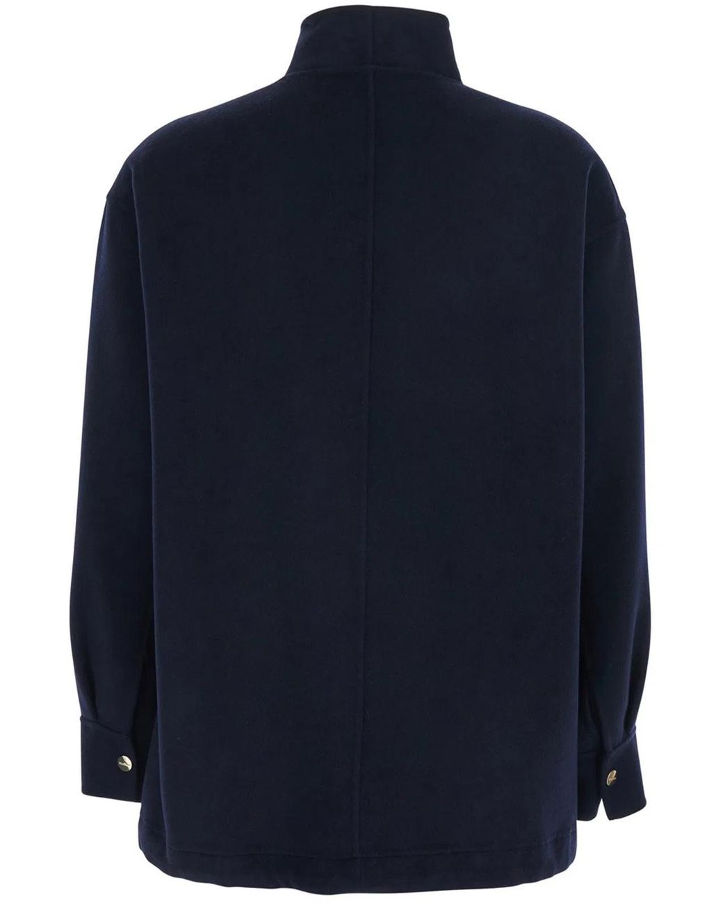 Max Mara Blue Virgin Wool Oversized Coat