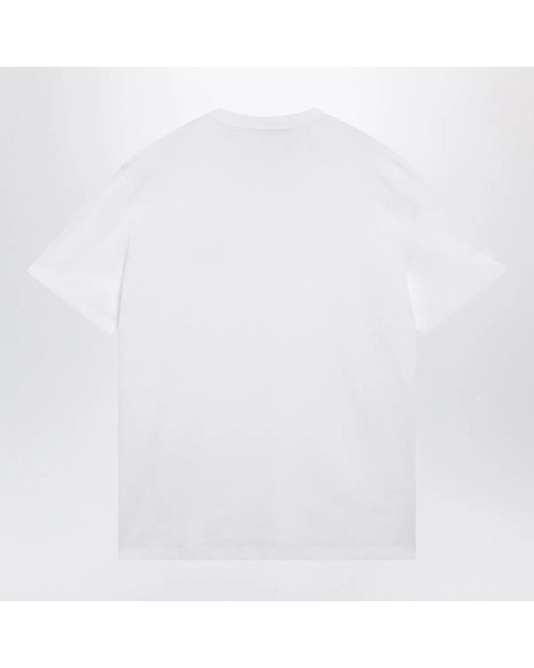 Valentino White Cotton T-Shirt With Vlogo Embroidery for men