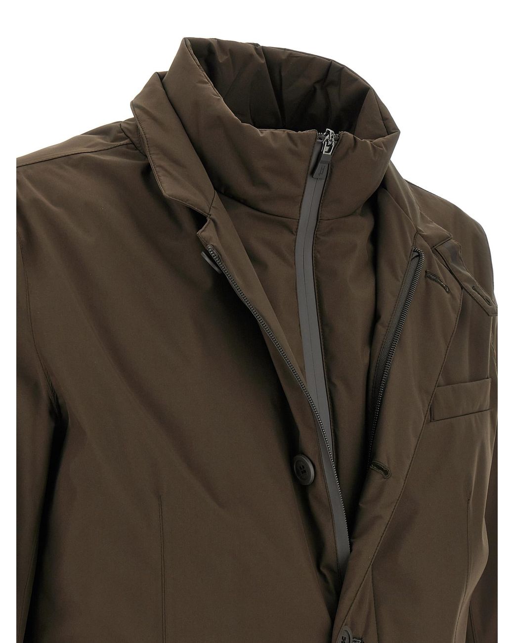 Herno Green Bib Insert Jacket for men