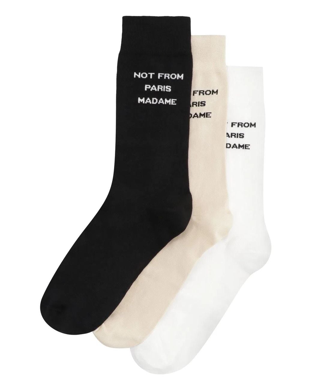 Drole de Monsieur Black Slogan Set Of Three Socks for men