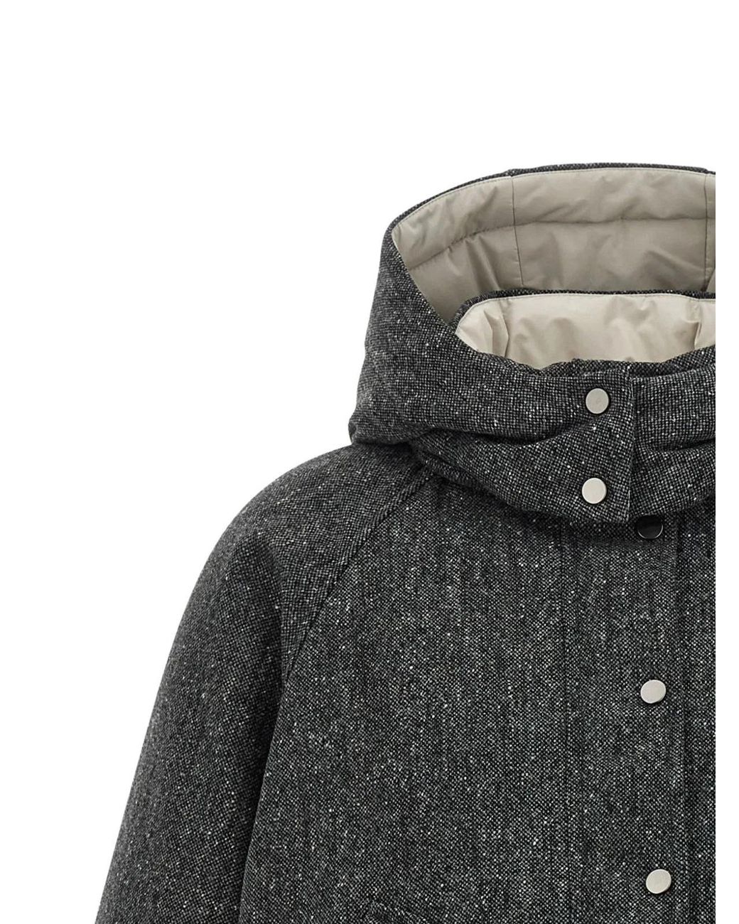 Brunello Cucinelli Black Wool Down Jacket