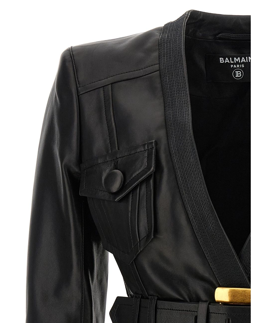 Balmain Black Leather Jacket