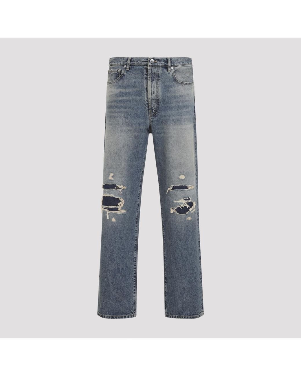MM6 by Maison Margiela Blue Straight-Leg Ripped Jeans for men