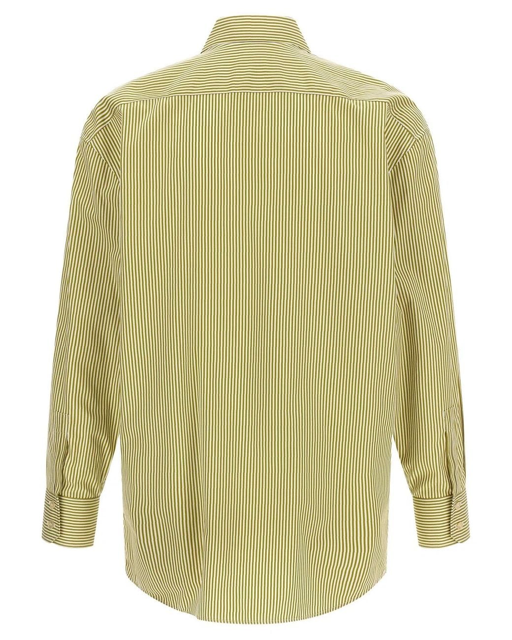 Saint Laurent Green Striped Shirt