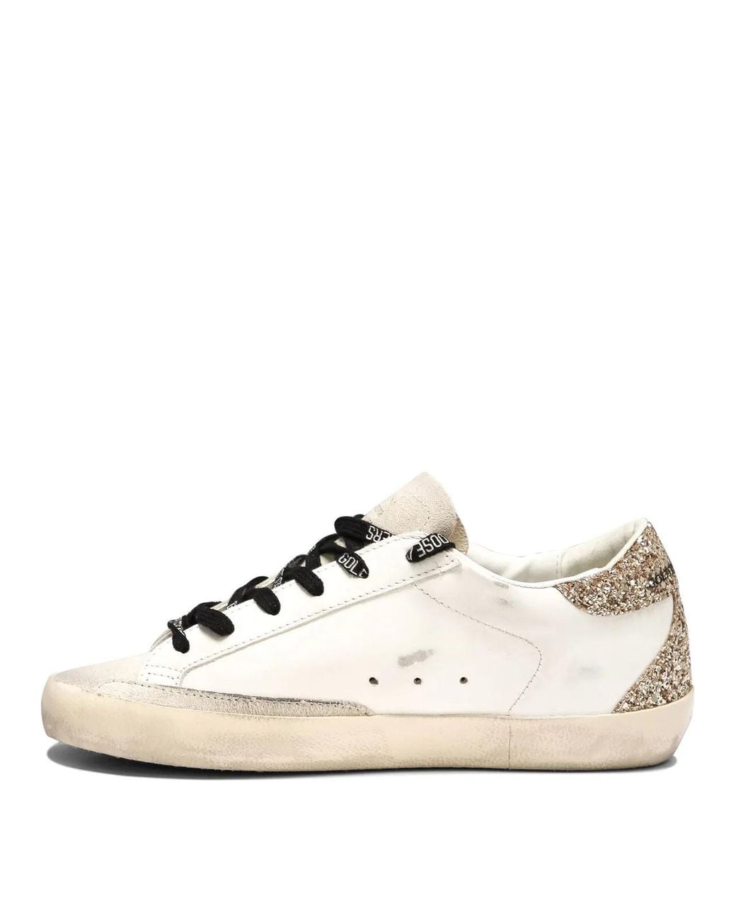 Golden Goose Deluxe Brand White "Super Star" Low Sneakers