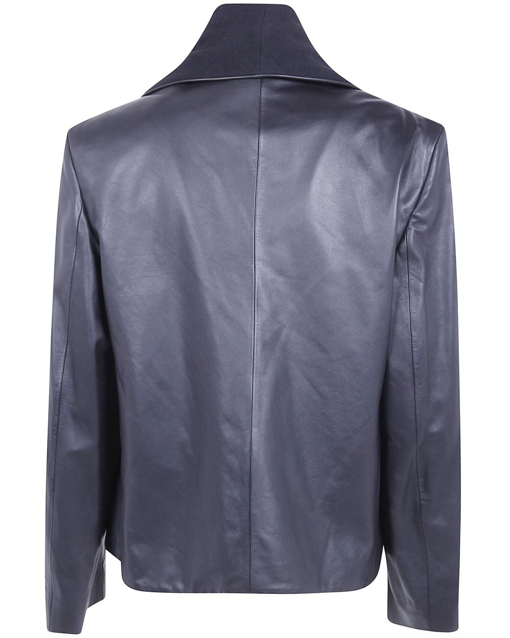 Totême Blue Scarf Leather Jacket