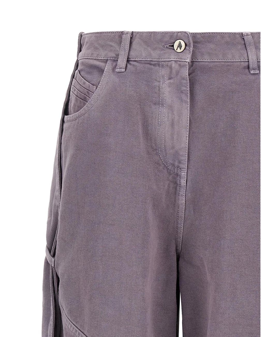 The Attico Purple Garment-Dyed Jeans
