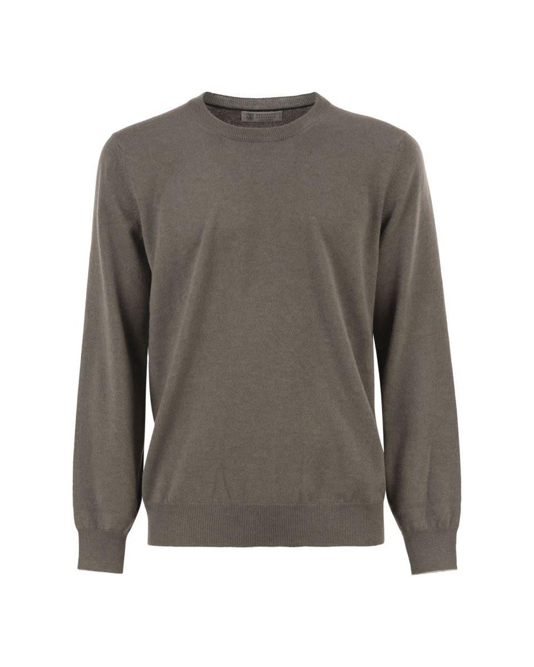 Brunello Cucinelli Gray Pure Cashmere Crew-Neck Sweater