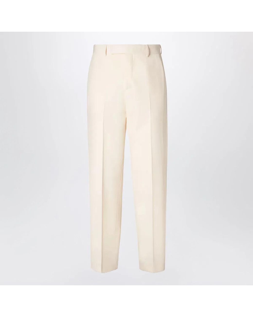Fendi Natural Wool Gabardine Trousers for men