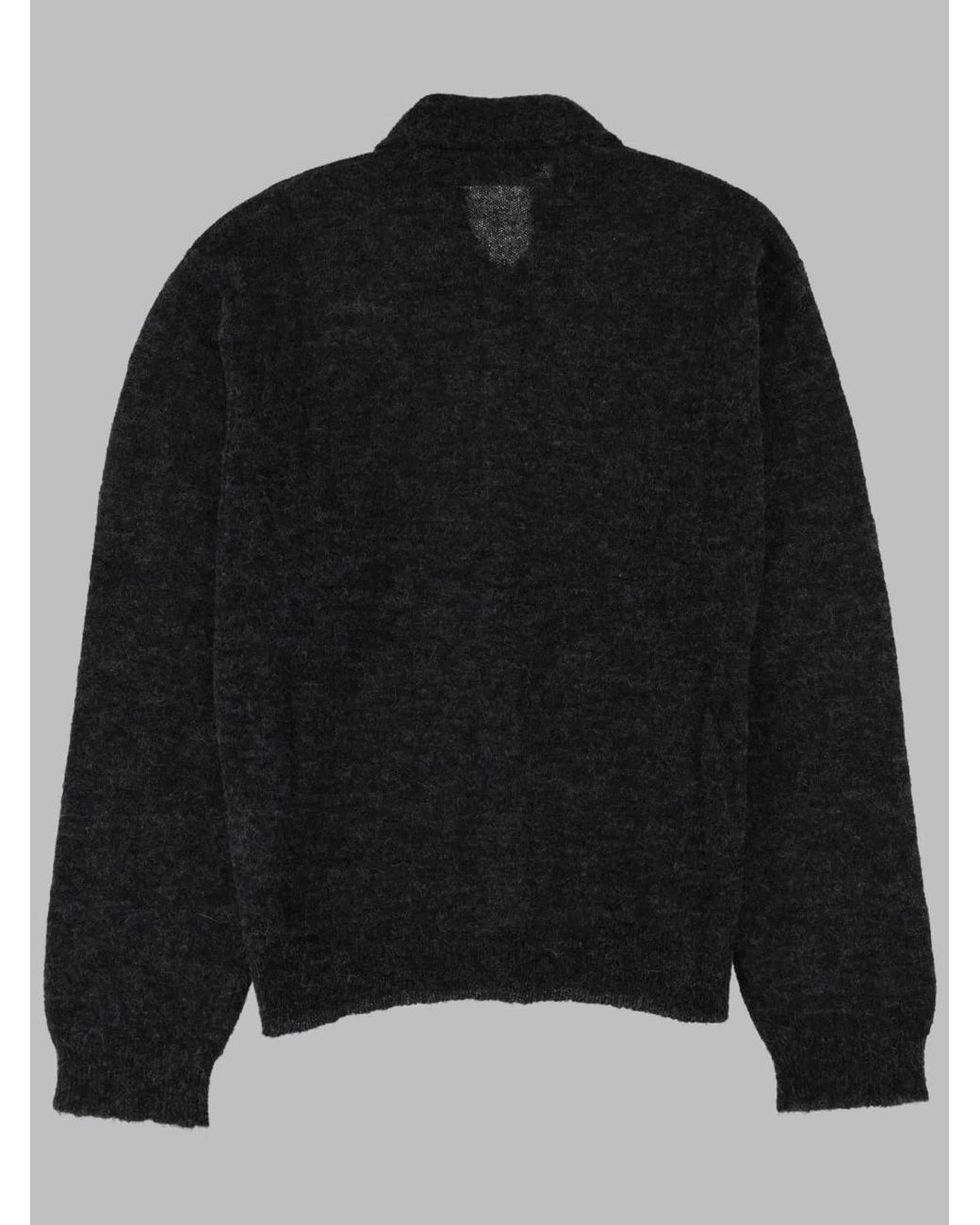 Our Legacy Black Our Legacy Fuzzy Alpaca Blend Polo Shirt for men