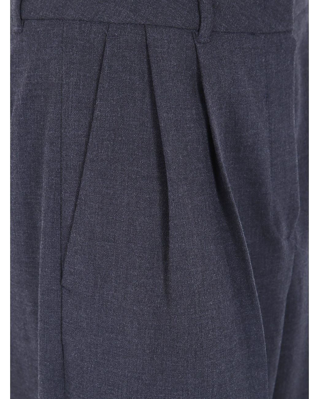 DUNST Blue Double Pleated Wide Slacks