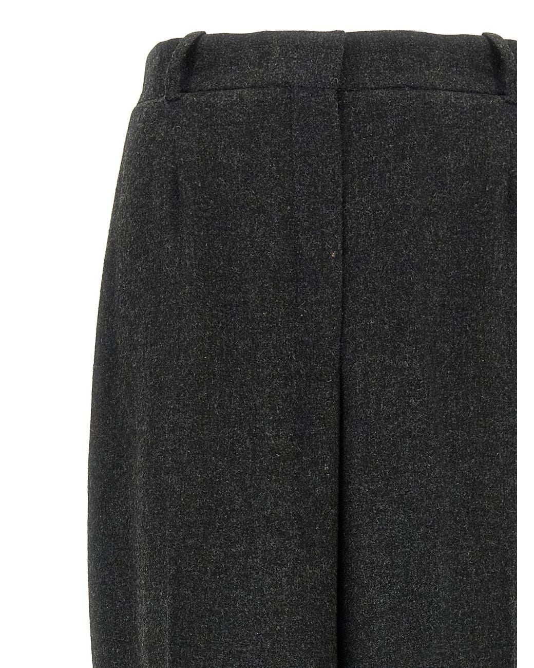 Totême Black 'Wide Flannel' Pants