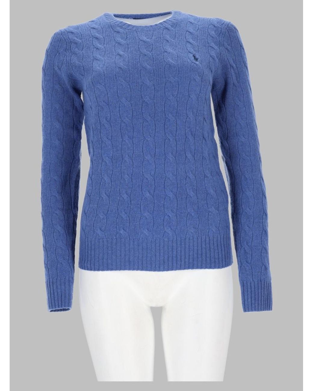 Polo Ralph Lauren Blue Cable-Knit Wool-Cashmere Sweater