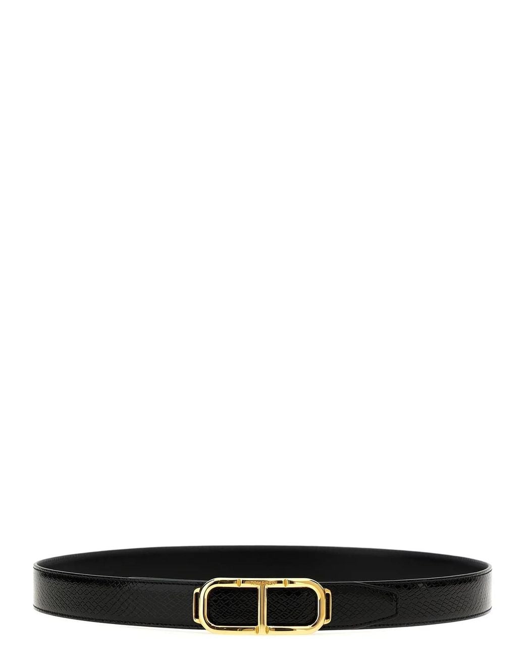 Tom Ford Black Logo Reversible Belt for men