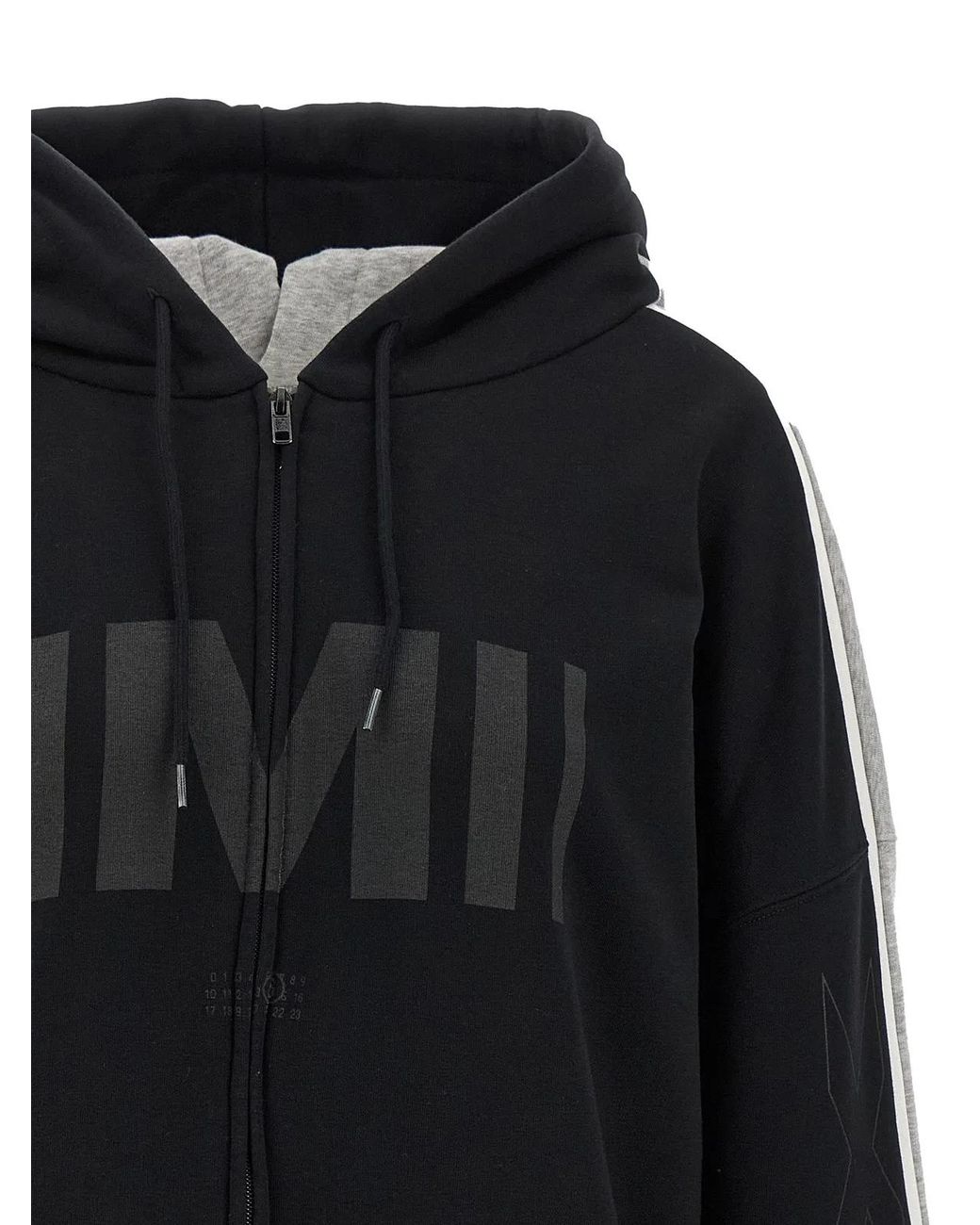 MM6 by Maison Margiela Black 'Double Front' Hoodie