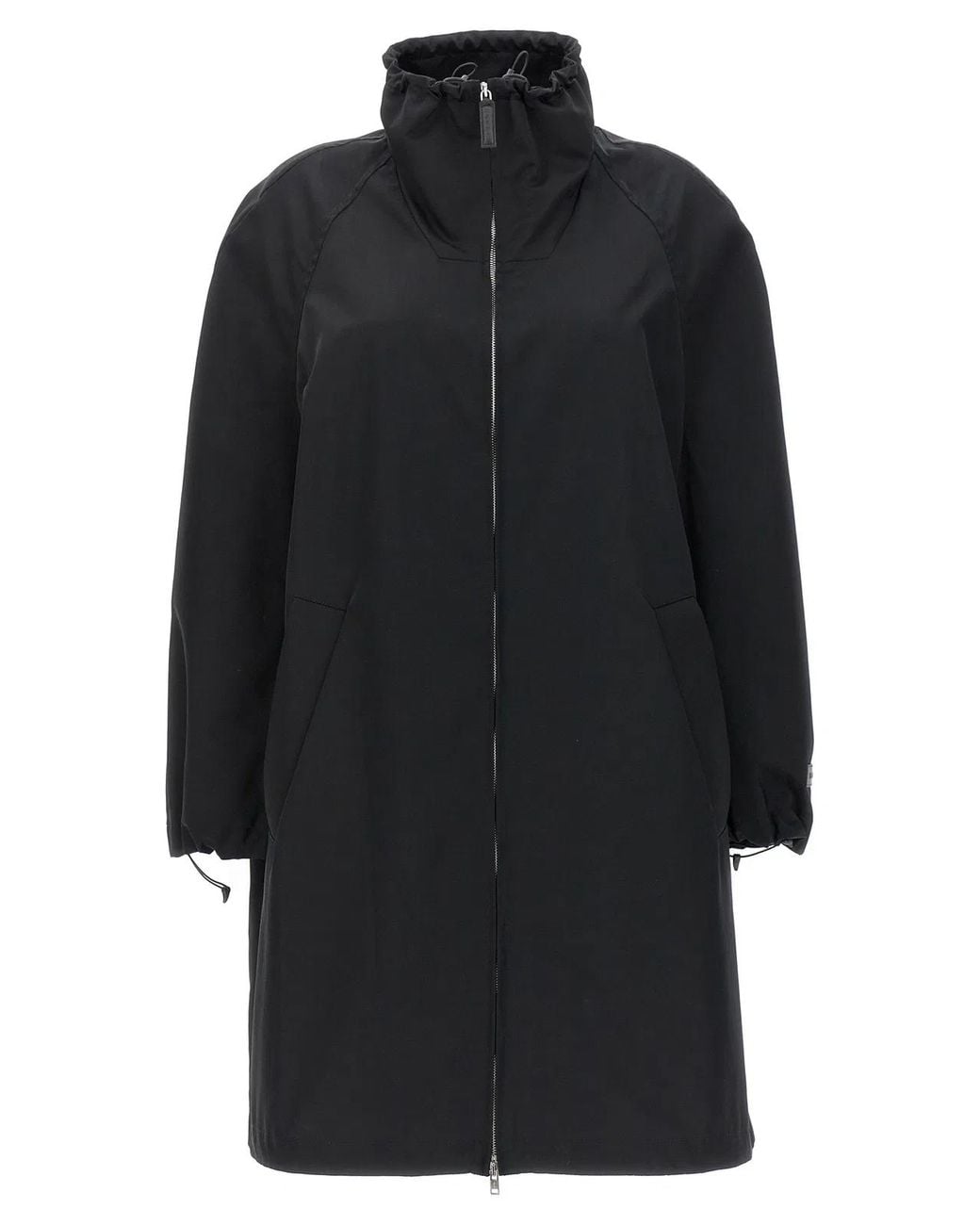 Marni Black Satin Parka With Zip Closure