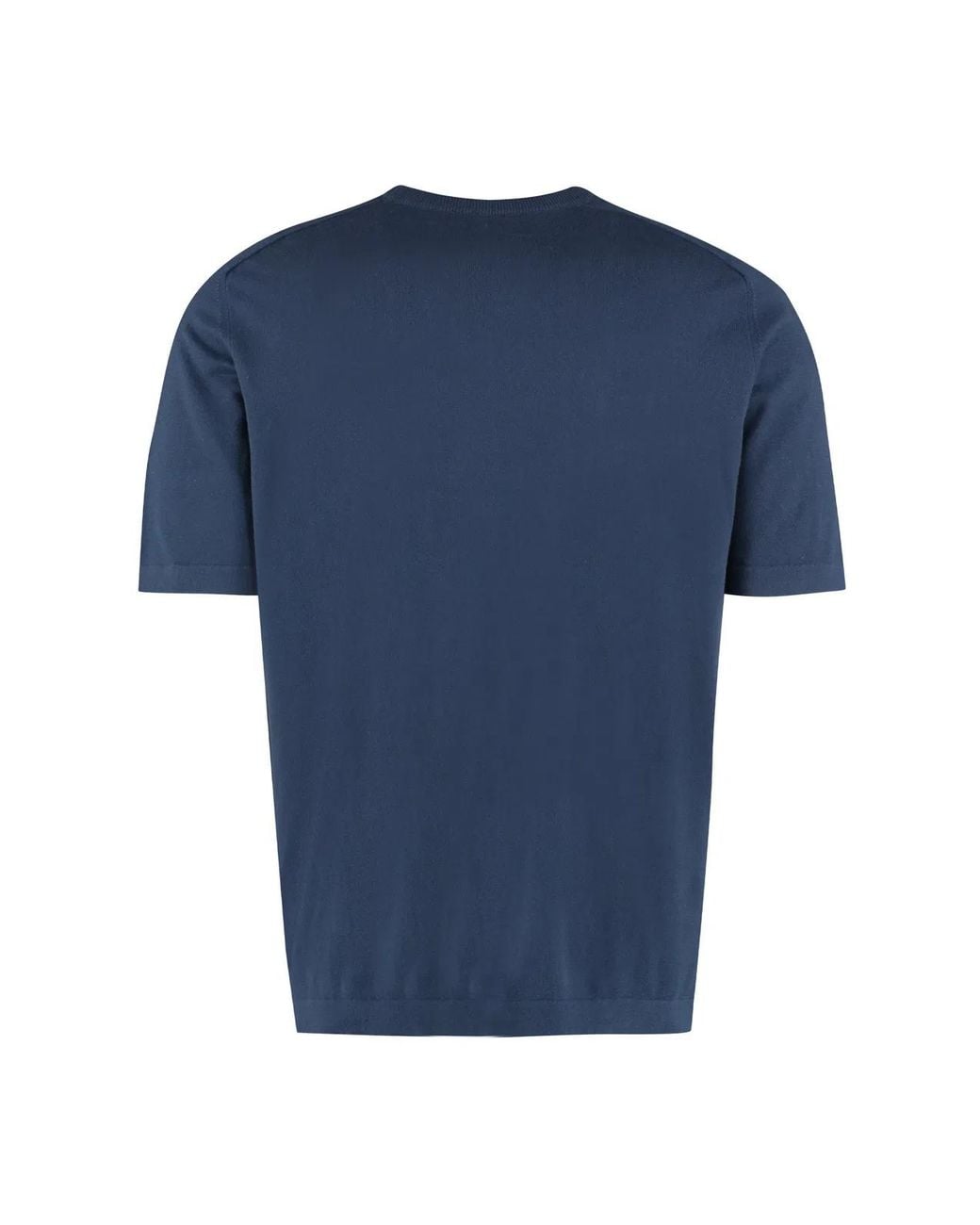 THE (Alphabet) Blue Cotton Knit T-Shirt for men